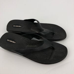 Okabashi‎ Wedge Flip Flops Womens Medium Large Black